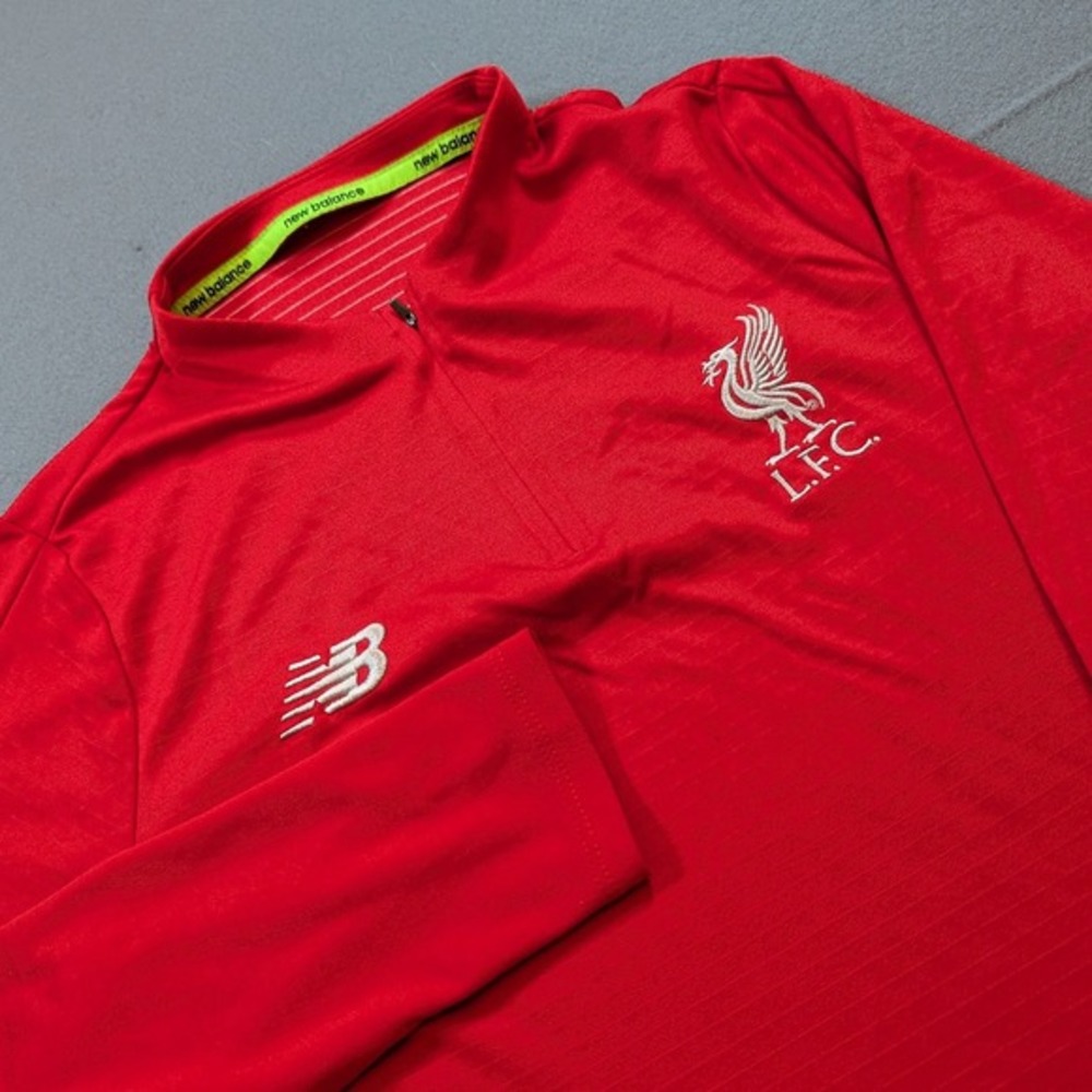 Liverpool FC New Balance 1/4 Zip Red Long Sleeve Soccer Training Top Men's Small